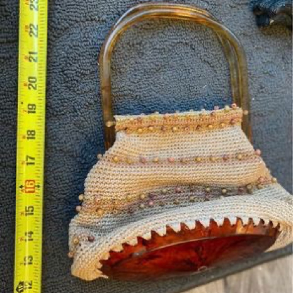 Vintage lucite and beaded handbag